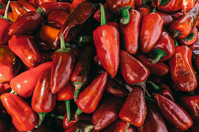 Spicy diavola pizza with chili peppers
