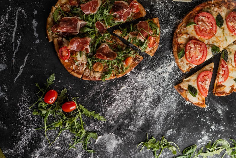 Prosciutto and arugula gourmet pizza